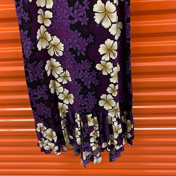 Hilo Hattie Maxi Dress Purple Floral Puff Sleeves - Picture 3 of 13